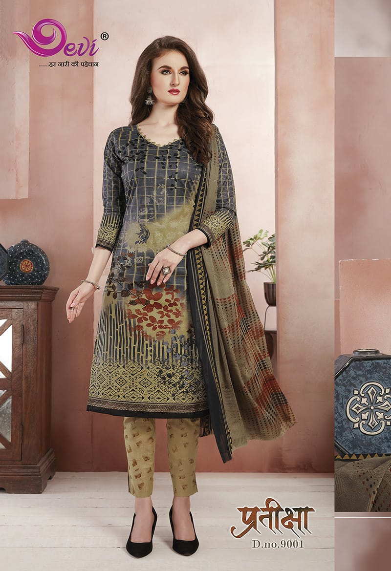 Devi Pratiksha 9 Pure Cotton Designer Casual Printed Dress Material at Wholesale Price